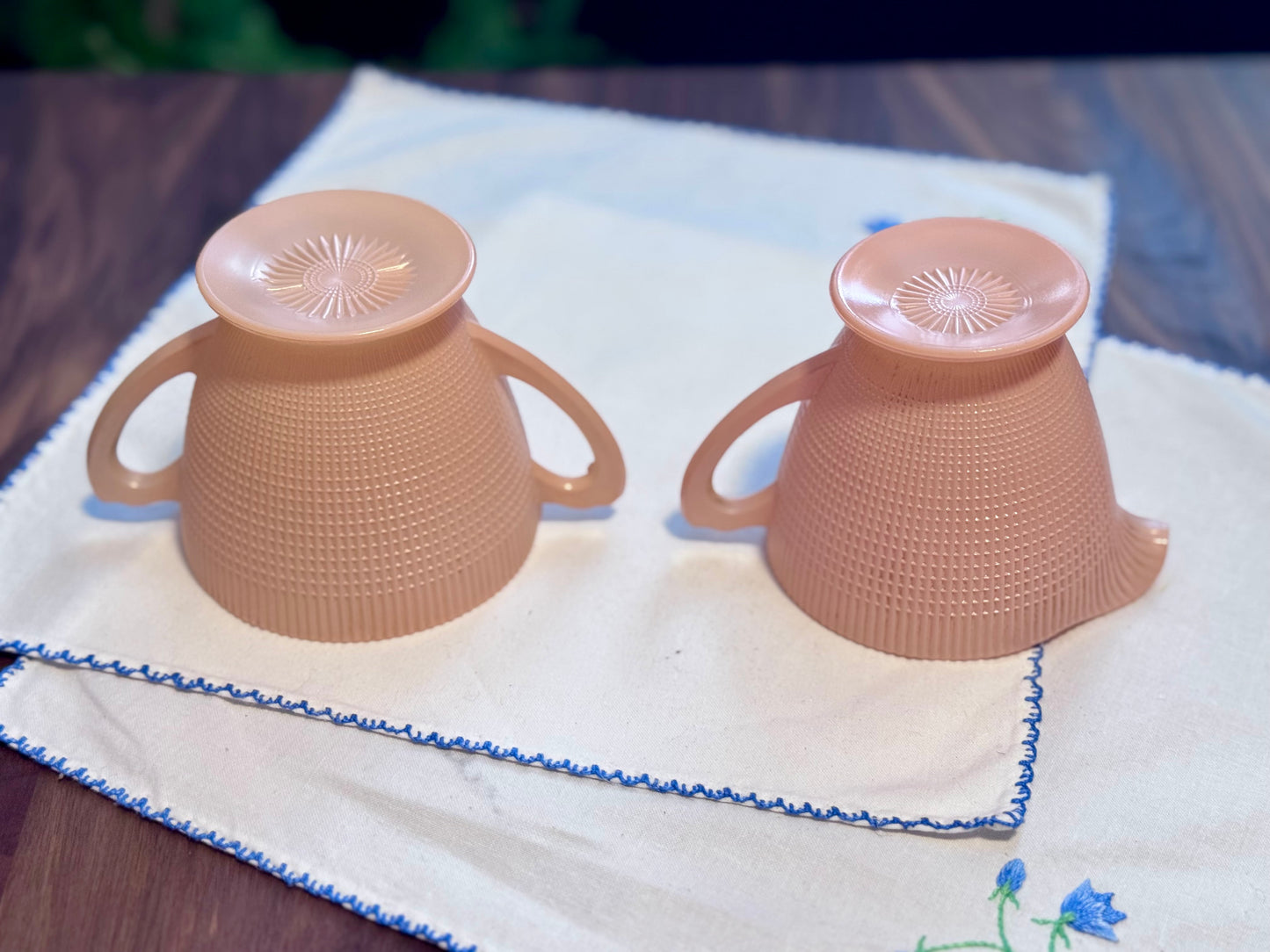 Dominion Glass Pink Creamer & Sugar