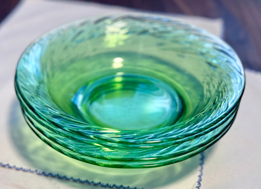 Green Glass Pyrex Bowls