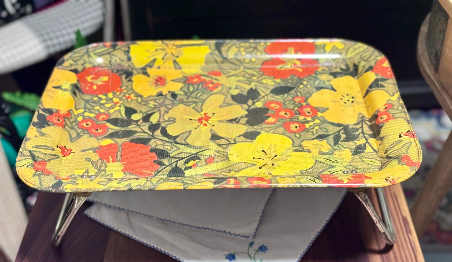 Floral Metal Serving Tray