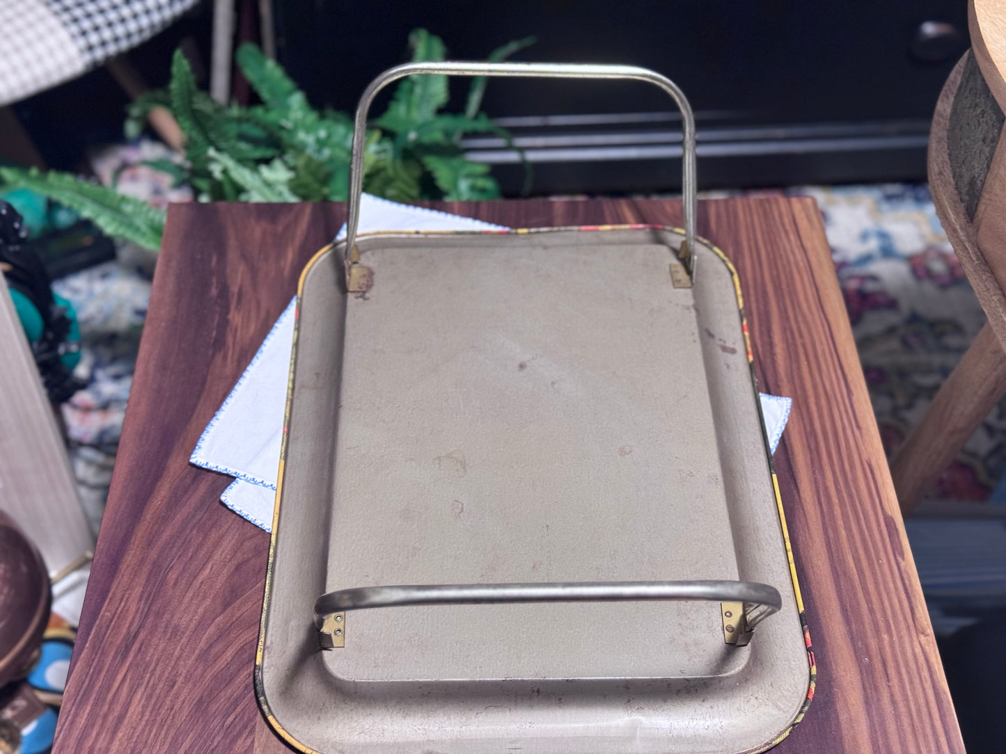 Floral Metal Serving Tray