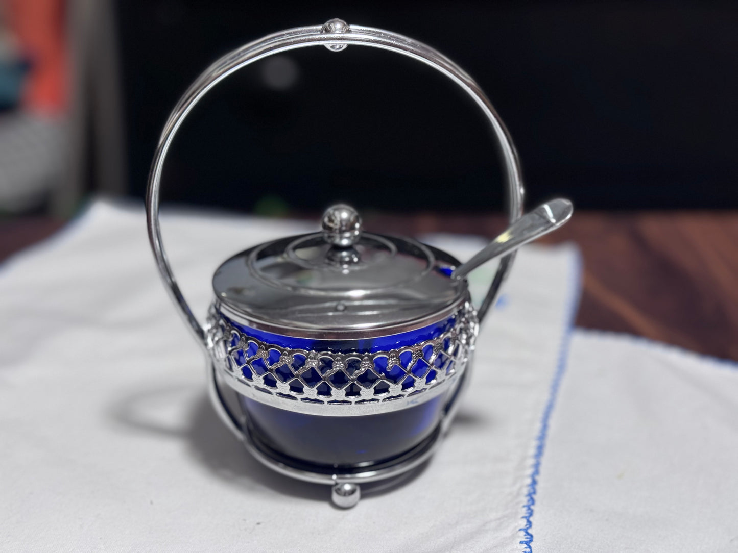 Chrome Plate Sugar Bowl/Jam Bowl