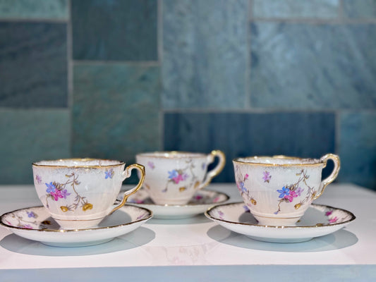 Royal Stafford 'Violets Pompadour' Fine Bone China Tea Cup and Saucer