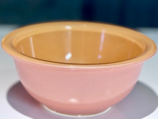 Pyrex Pink/Peach Mixing Bowl with Clear Bottom #322
