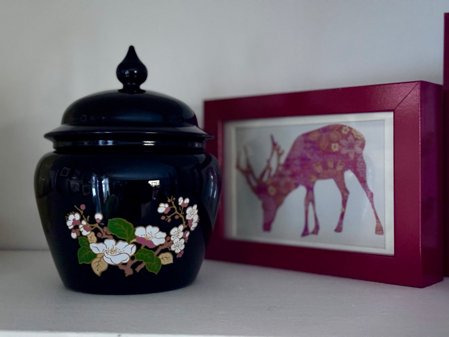 AVON Black Glass Ginger Jar