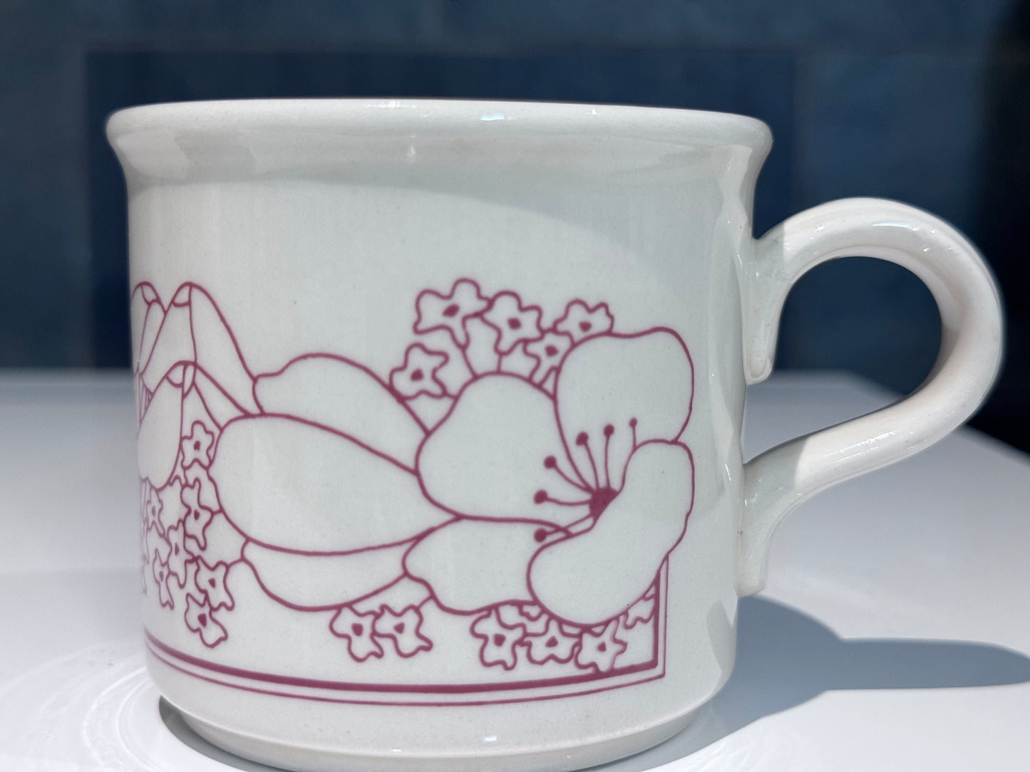 Red Floral Print Made in England Mugs