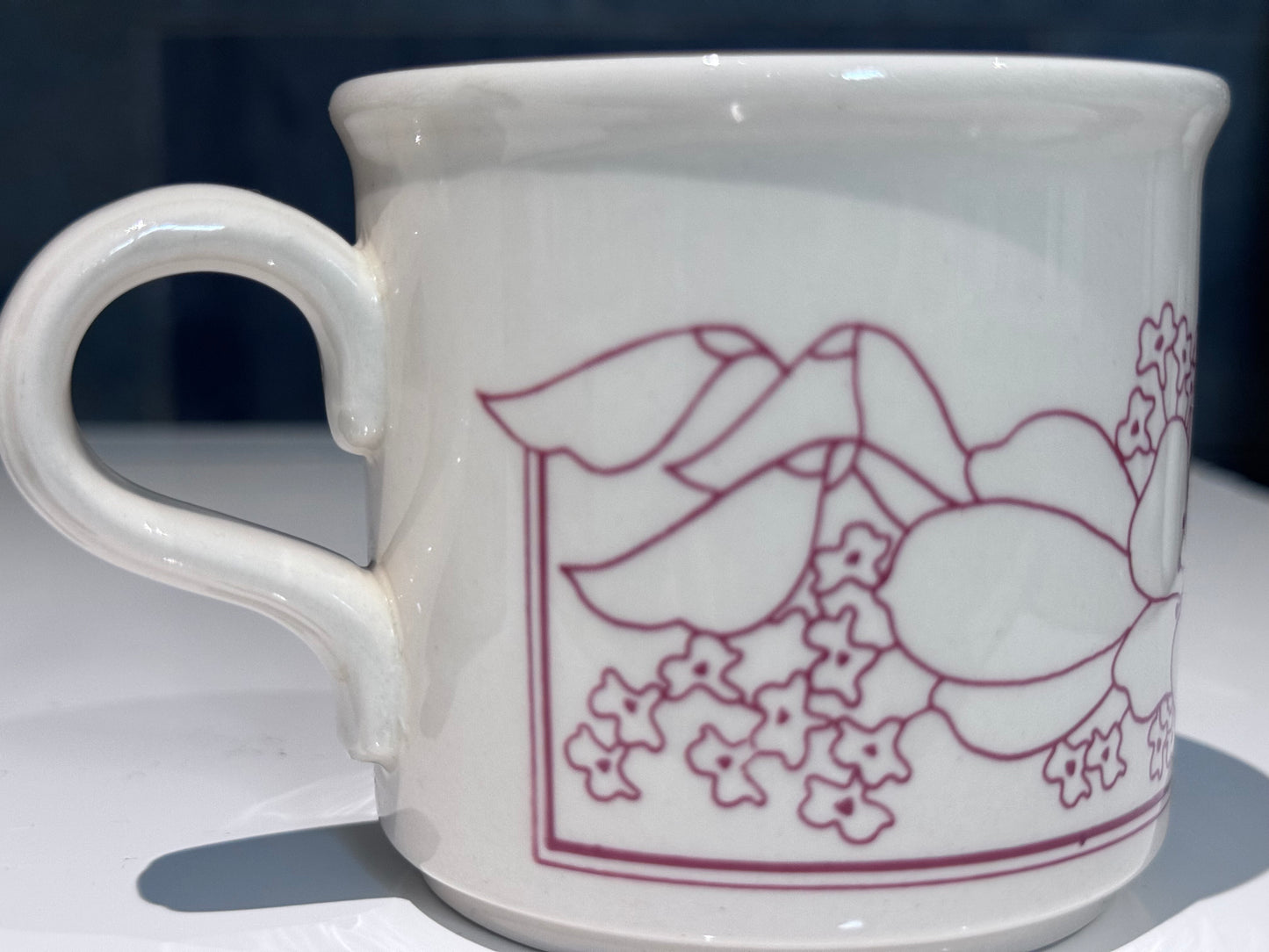 Red Floral Print Made in England Mugs