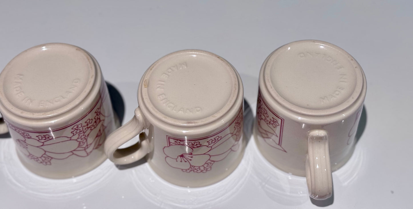 Red Floral Print Made in England Mugs