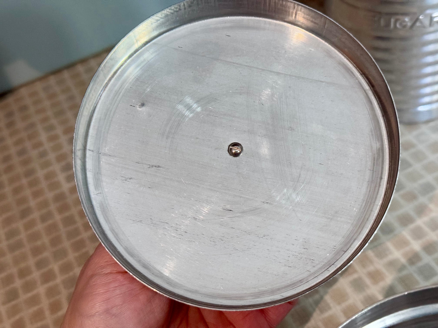 Nasco Italy Round Ribbed Aluminum Canister Set