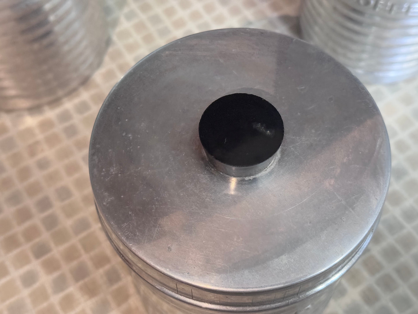 Nasco Italy Round Ribbed Aluminum Canister Set