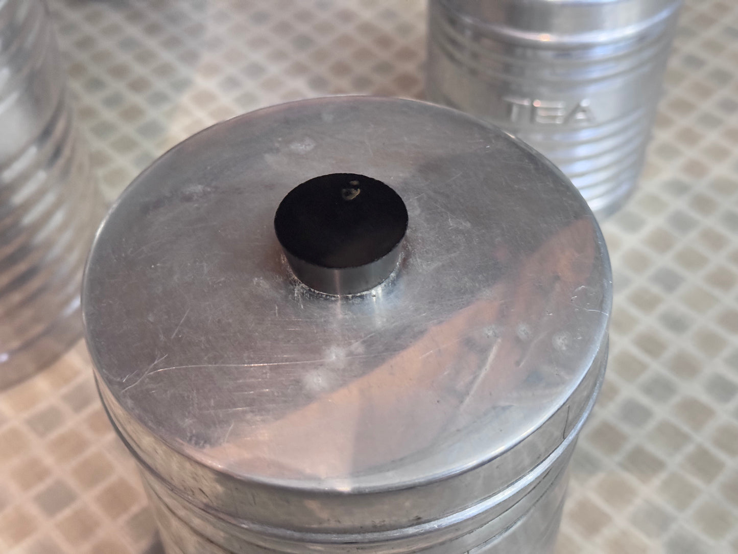 Nasco Italy Round Ribbed Aluminum Canister Set