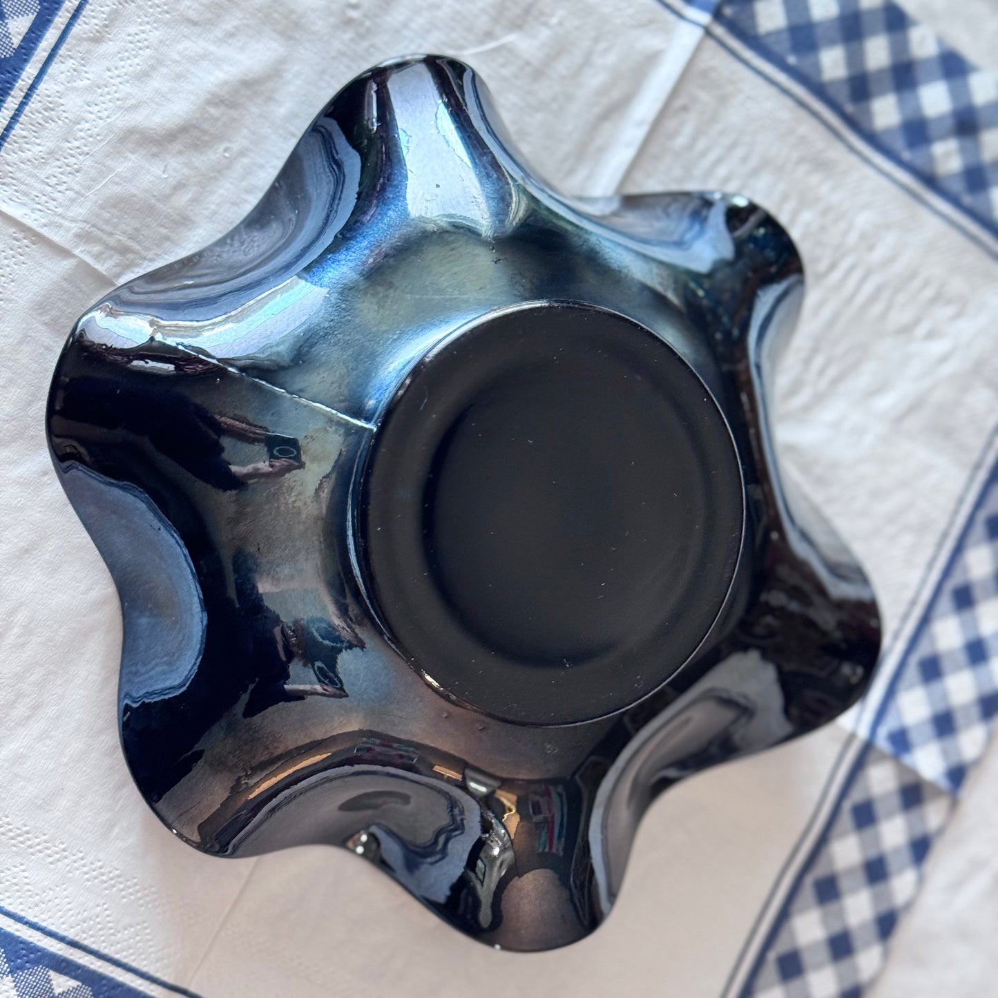 Dugan/Carnival Amethyst Glass Floral Bowl