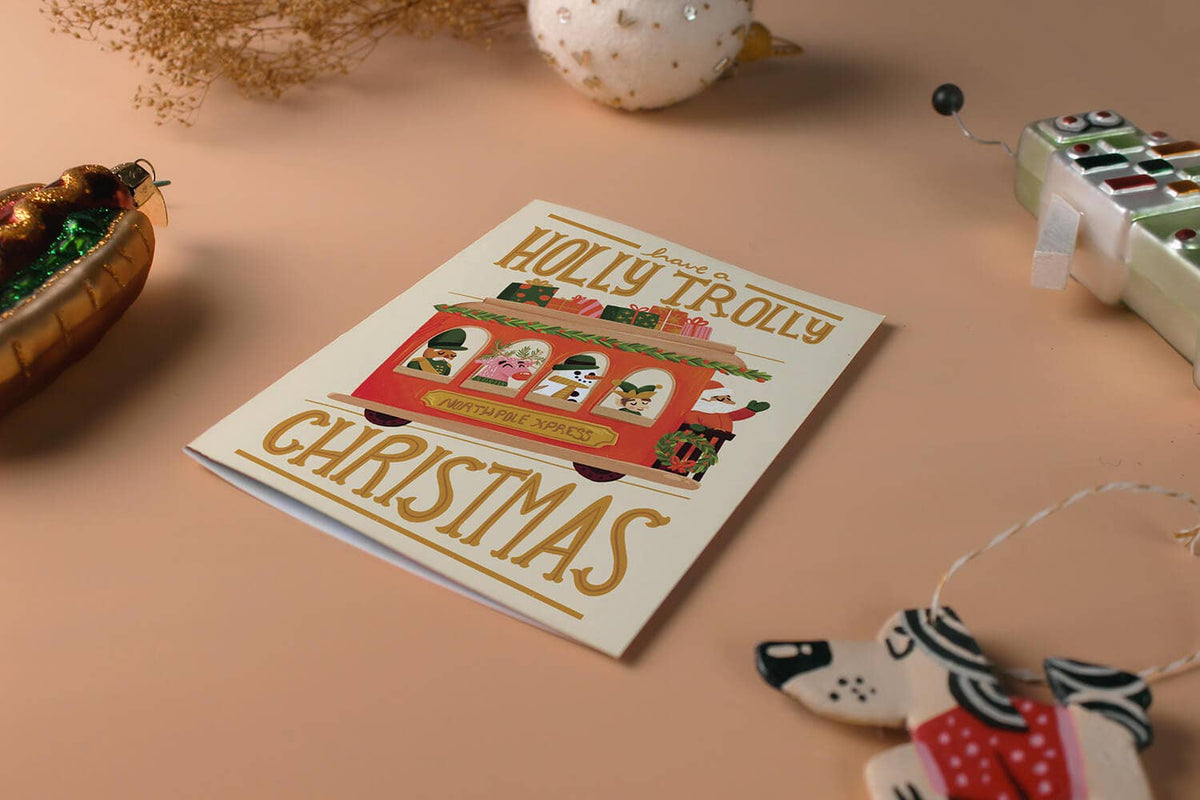 Holly Trolly Holiday Boxed Set - 6 Greeting Card Set