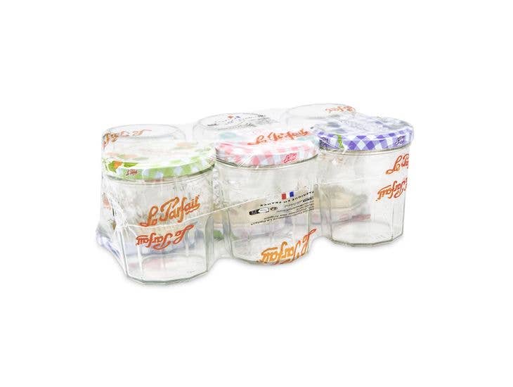 LE PARFAIT Glass Jar w/decorative Metal Lid: Clear w/décor lid / Clear w/décor lid / 8x8x9.5cm/3x3x3.7"