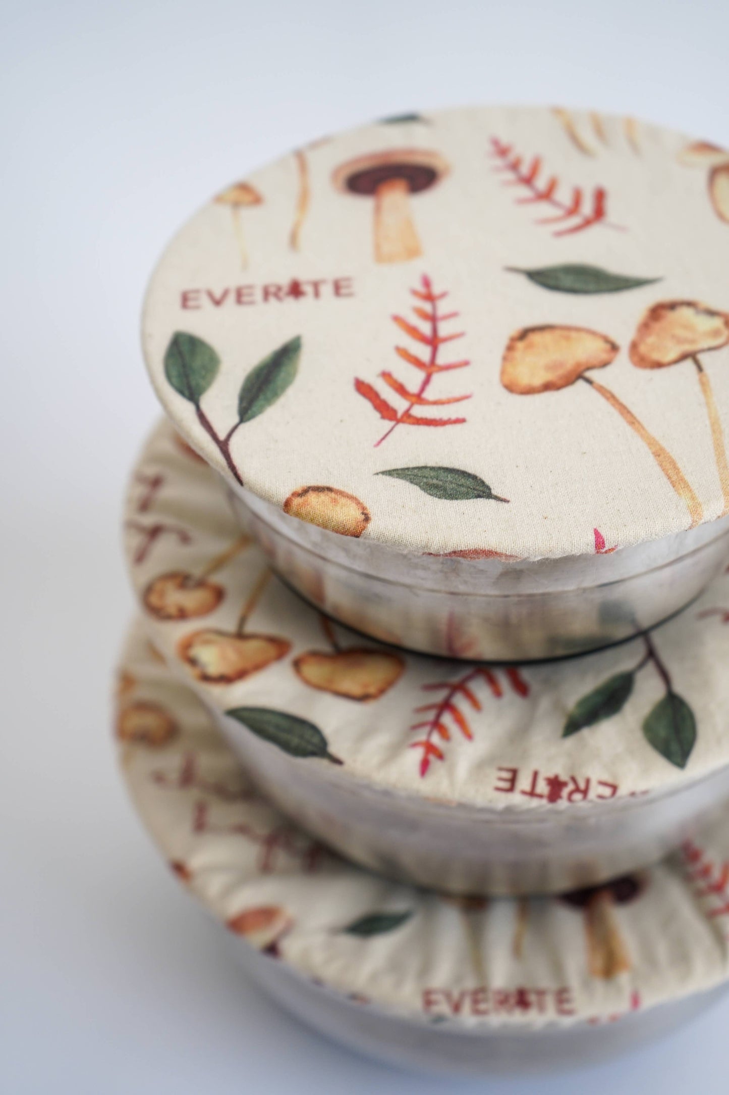 Reusable Bowl Cover, Set of 3 - Mushrooms