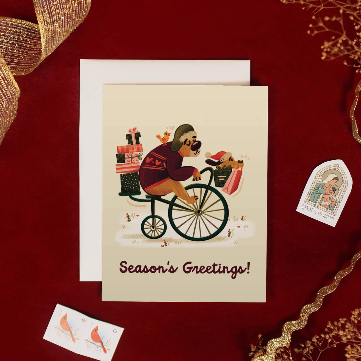 Gift Delivery Bear Holiday Boxed Set - 6 Greeting Card Set