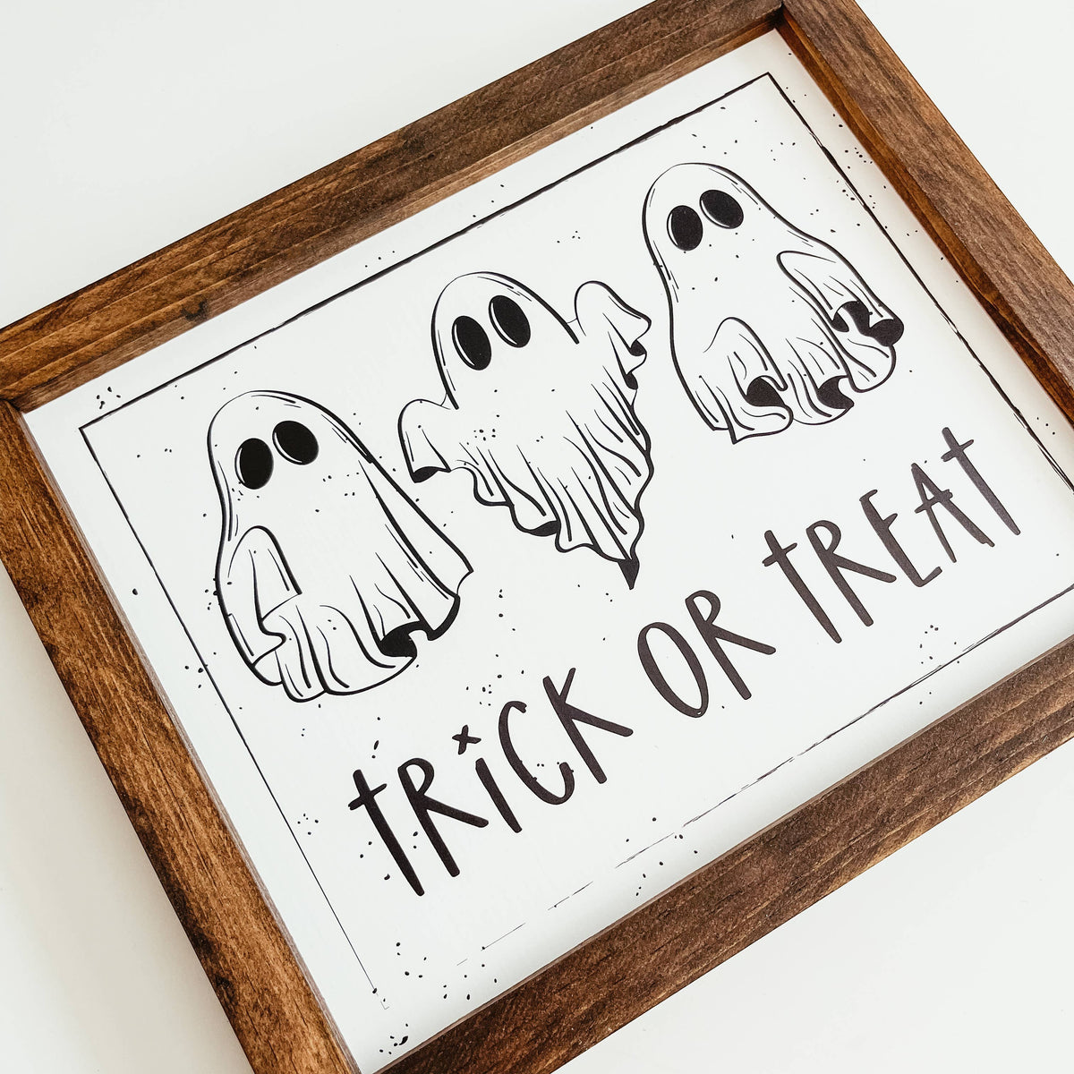 Trick Or Treat Framed Wooden Sign